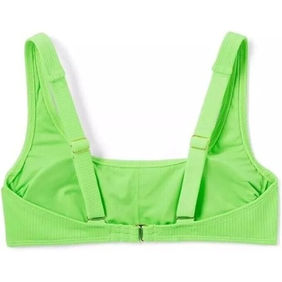 Wild Fable Size XS 0-2 Lime Green Textured Ribbed Bralette Bikini Swim Top - Picture 3 of 6